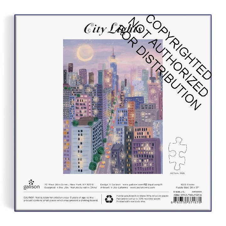 City Lights 1000 Pc Puzzle In a Square box