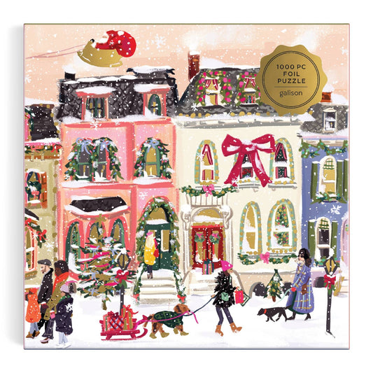 Snowfall on Main Street 1000 Piece Foil Jigsaw Puzzle
