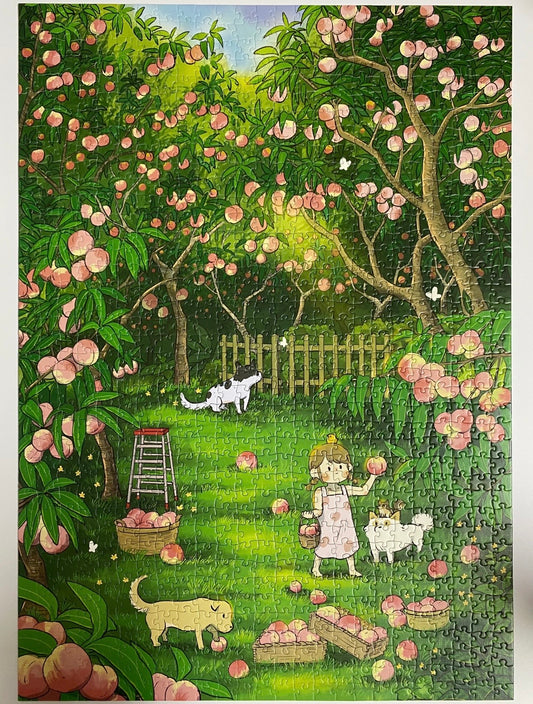 BOTOP FUSION "Picking Peaches" 1000-Piece Jigsaw Puzzle for Adults and Teens – Premium Blueboard