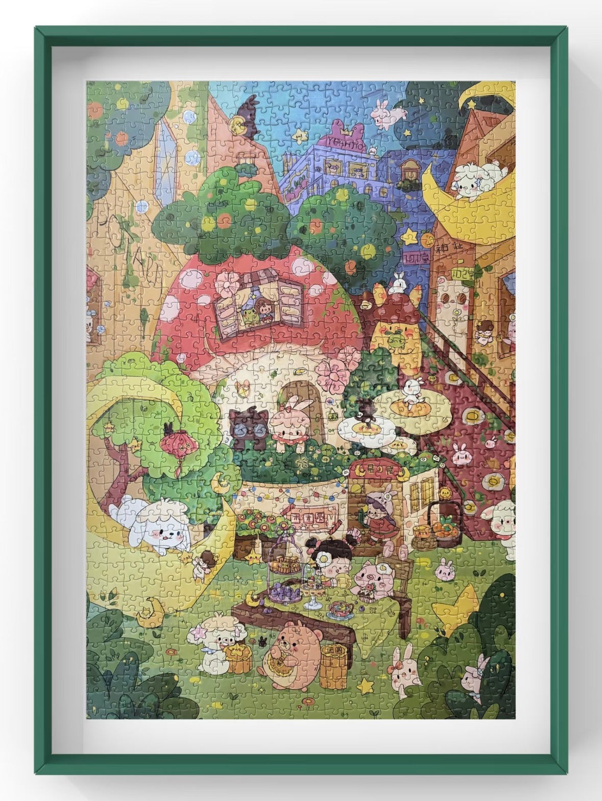 BOTOP FUSION "Moonlight Town" 1000-Piece Jigsaw Puzzle – Premium Blueboard