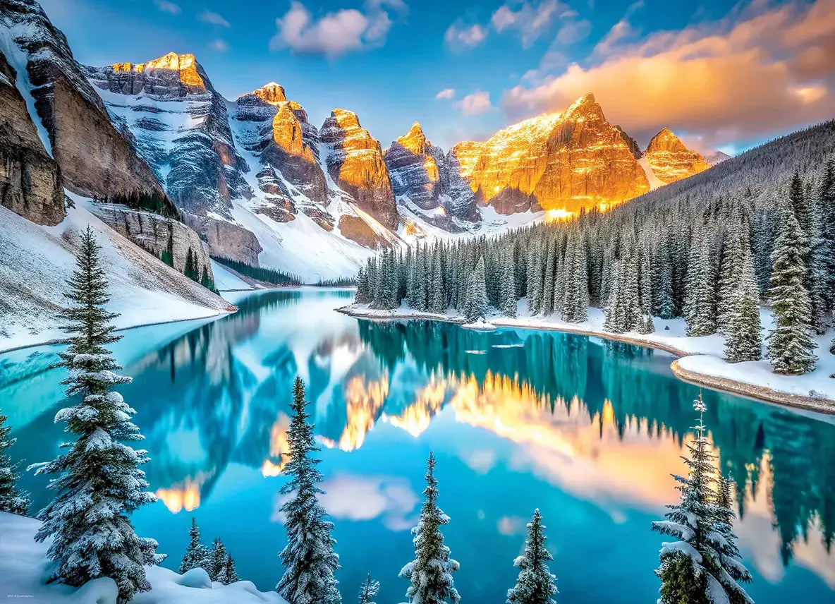 Lake Moraine in Winter 1000 Piece Puzzle