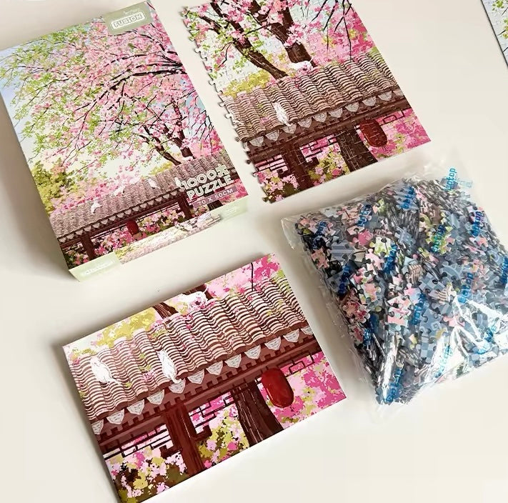 Botop Fusion "Springtime on Earth" 1000-Piece Glitter Finish Jigsaw Puzzle - Premium Blue Board