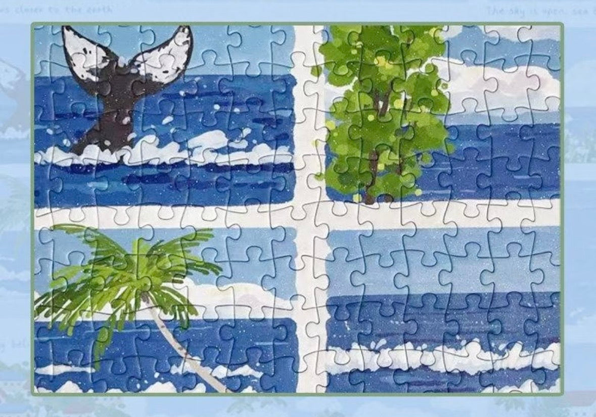 Botop Fusion "Summer Outing" 1000-Piece Glitter Finish Jigsaw Puzzle - Premium Blue Board