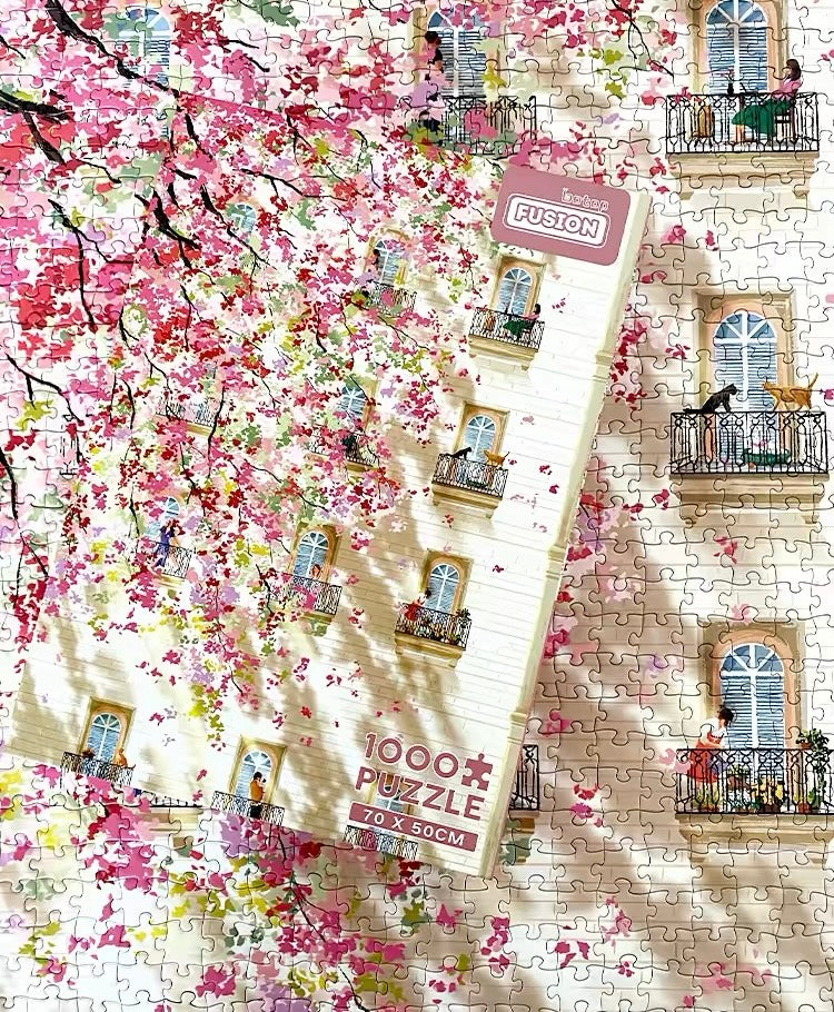 Botop Fusion "Spring Afternoon" 1000-Piece Jigsaw Puzzle - Premium Blue Board