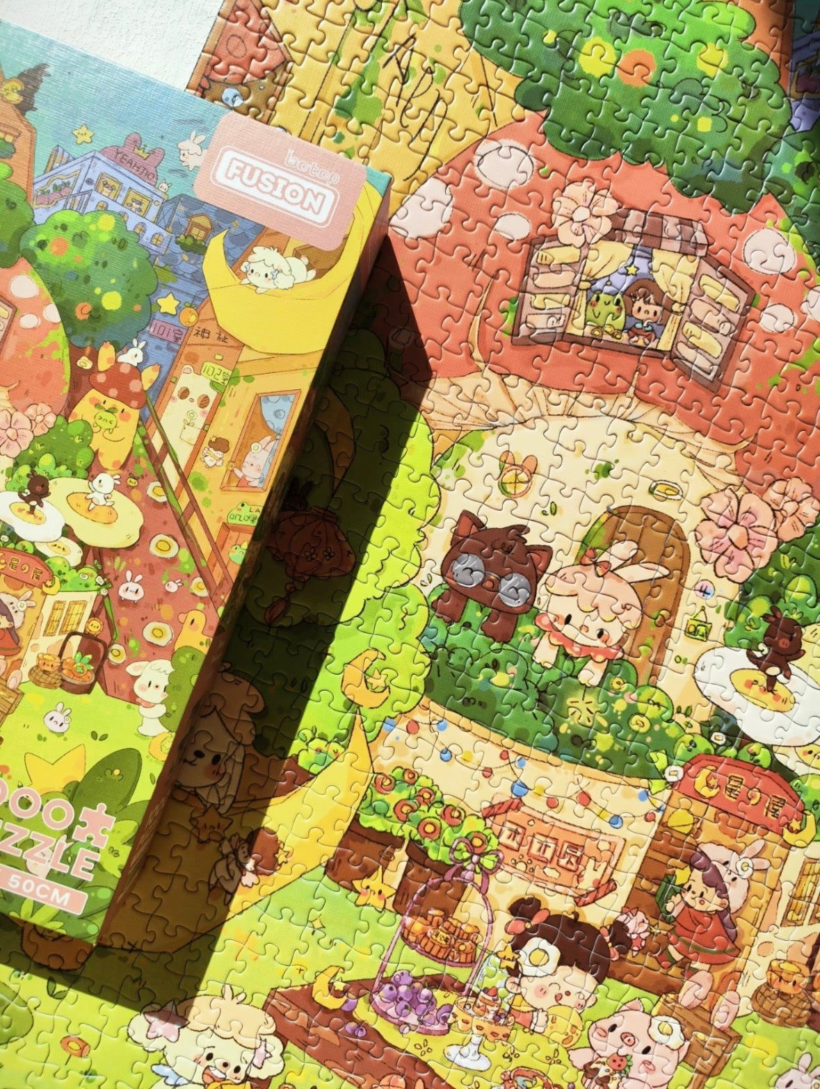 BOTOP FUSION "Moonlight Town" 1000-Piece Jigsaw Puzzle  – Premium Blueboard