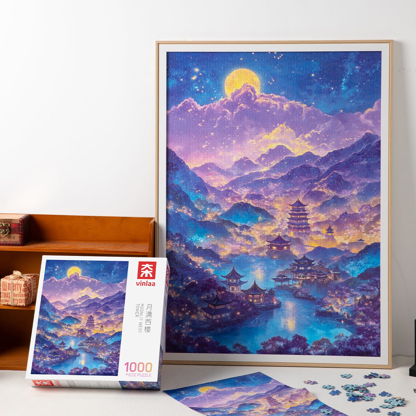Moonlit West Tower - 1000 Pieces