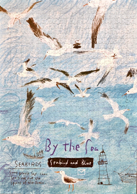 Botop Fusion “Seabirds” 1000-Piece Glitter Finish Jigsaw Puzzle - Premium Blue Board