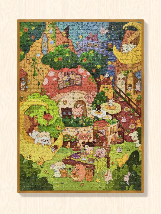 BOTOP FUSION "Moonlight Town" 1000-Piece Jigsaw Puzzle  – Premium Blueboard