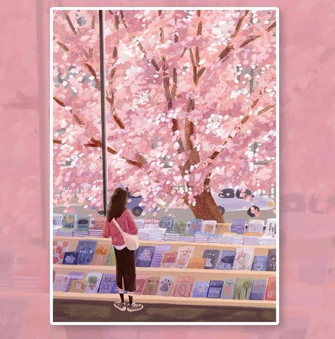 Spring Bookstore - Velvet Touch Black Card Jigsaw, Mindful & Stress-Relief Gift