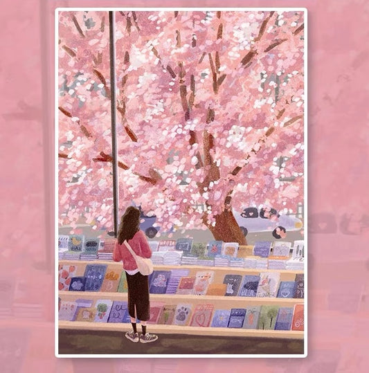 Spring Bookstore - Velvet Touch Black Card Jigsaw, Mindful & Stress-Relief Gift
