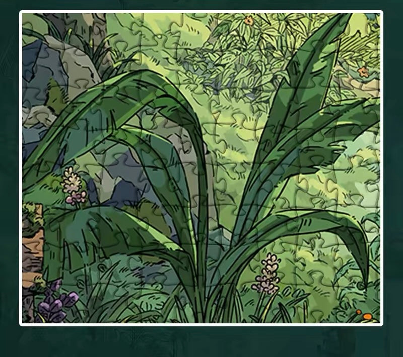 Botop Fusion "Jungle Adventure" 1000-Piece Glitter Finish Jigsaw Puzzle - Premium Blue Board Forest Exploration Adult Stress Relief Toy &amp; Family Art Gift