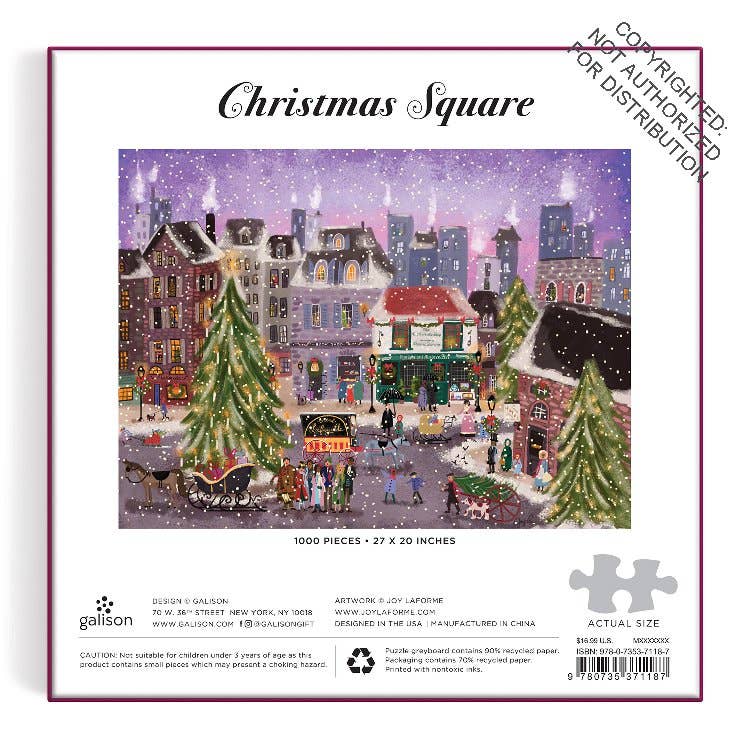 Christmas Square 1000 Piece Puzzle in Square Box