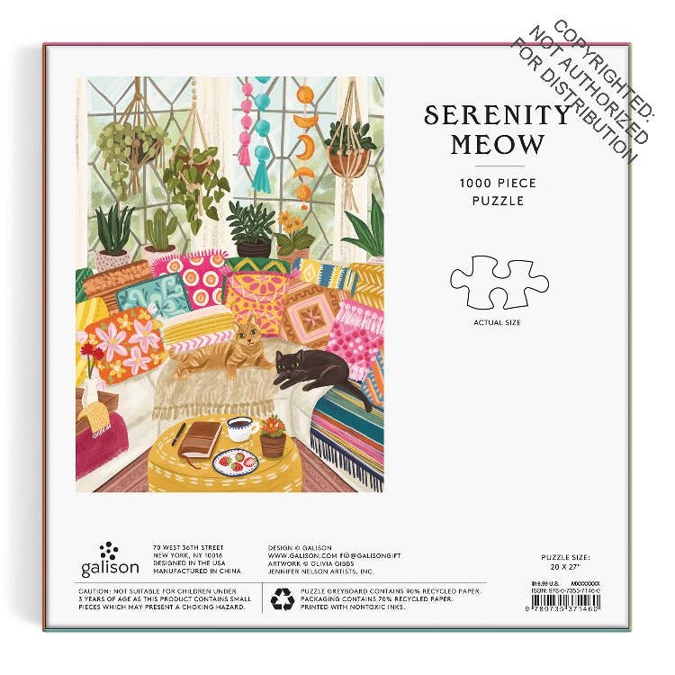 Serenity Meow 1000 Piece Puzzle in a Square Box