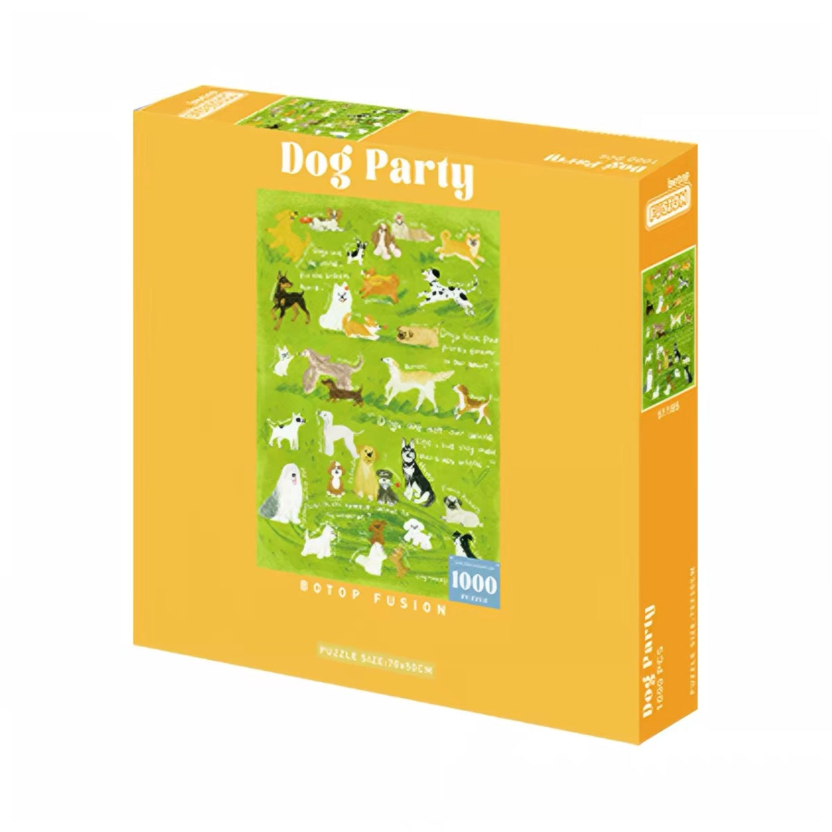 Botop Fusion "Dog Gathering" 1000-Piece Velvet Touch Jigsaw Puzzle - Premium Blue Board
