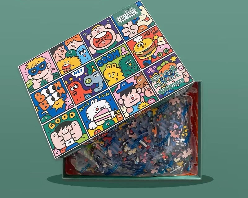 Botop Fusion "Embrace Happiness" 1000-Piece Jigsaw Puzzle - Premium Imported Blue Board