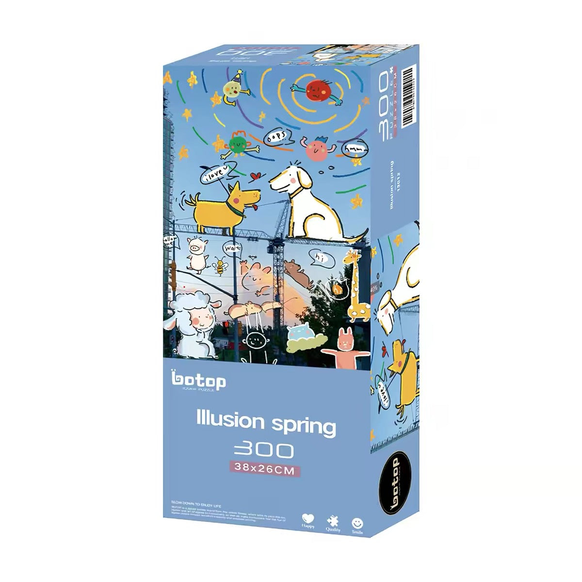 BOTOP FUSION "Illusion Spring" 300-Piece Jigsaw Puzzle for Adults and Kids – Premium Black Board