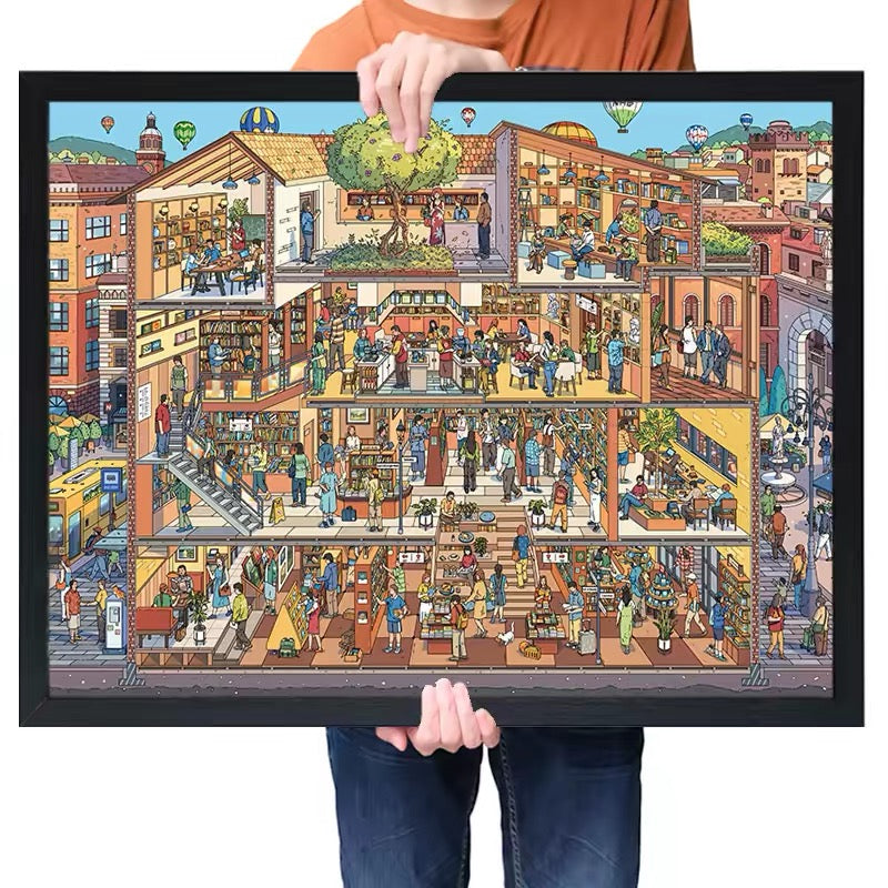Cozy Bookshop 1000-Piece Jigsaw Puzzle – Premium Velvet Soft-Touch Finish