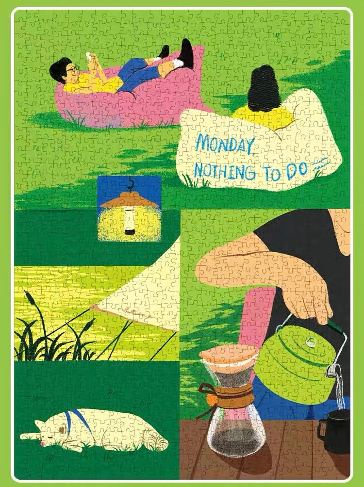 Camping Life 1000-Piece Premium Glitter Jigsaw Puzzle