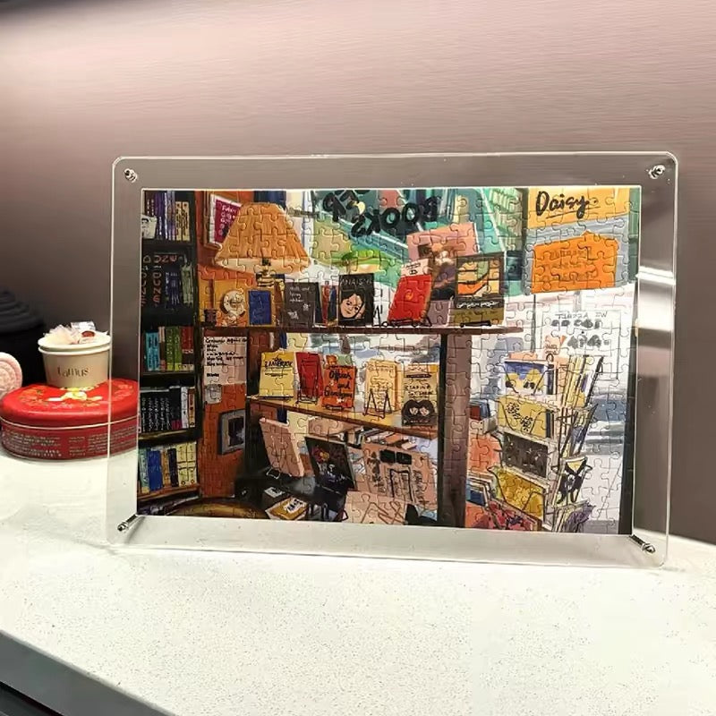 BOTOP FUSION "New York Bookstore" 300-Piece Jigsaw Puzzle for Adults and Kids – Premium Black Card Board