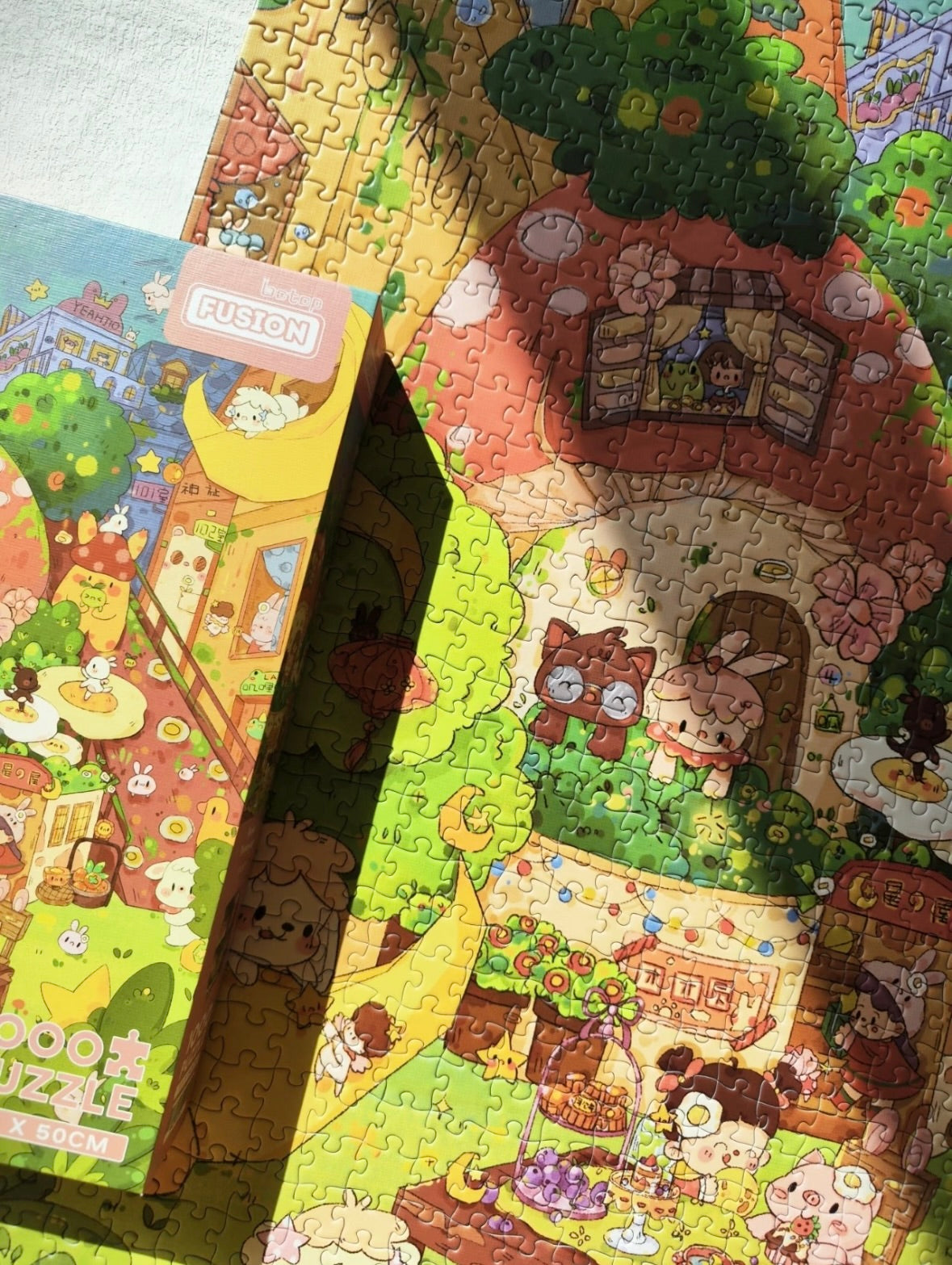 BOTOP FUSION "Moonlight Town" 1000-Piece Jigsaw Puzzle  – Premium Blueboard