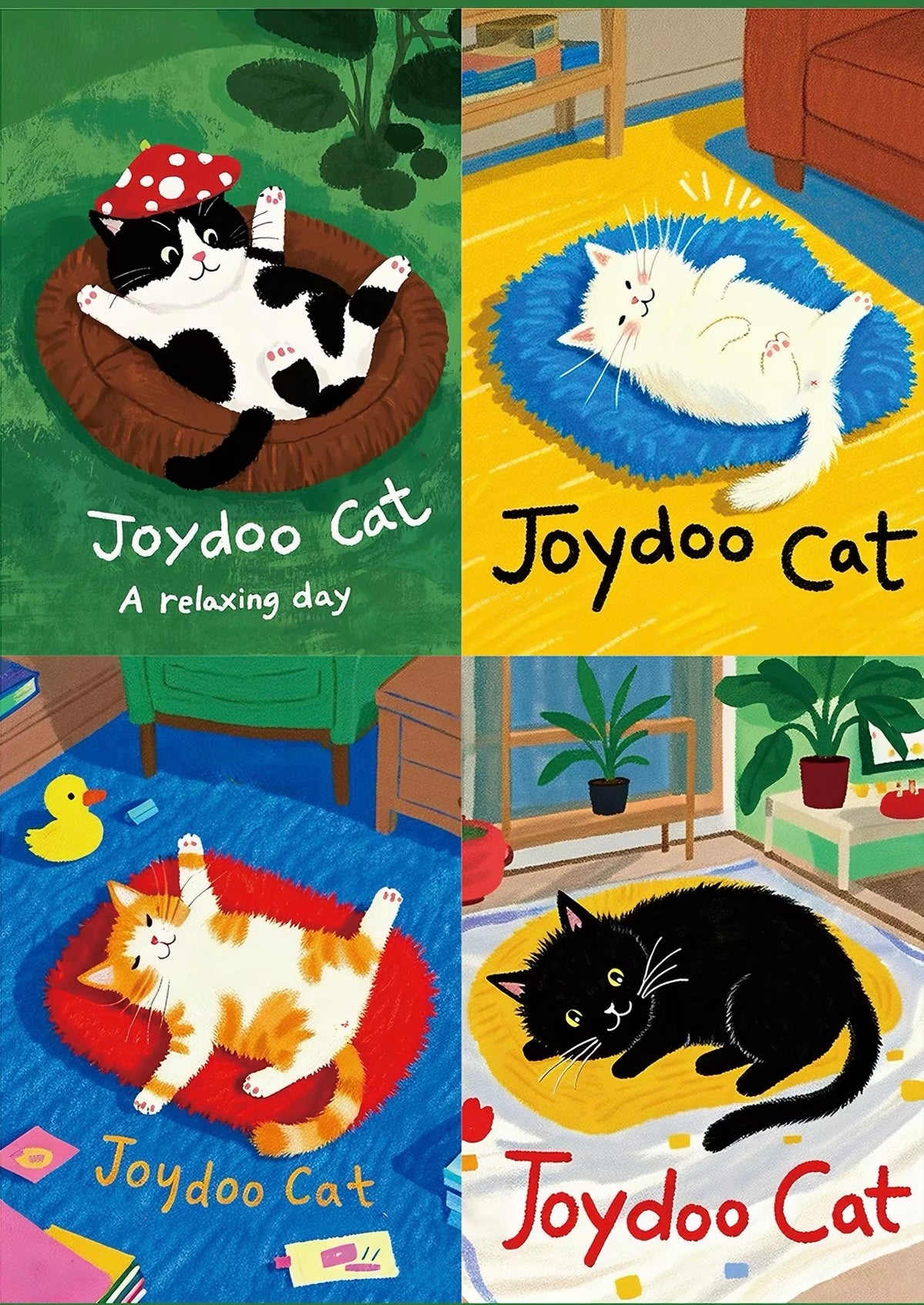 BOTOP FUSION Cat Guide 1000-Piece Velvet Jigsaw Puzzle – Premium Blue Board Cartoon Cats Illustration