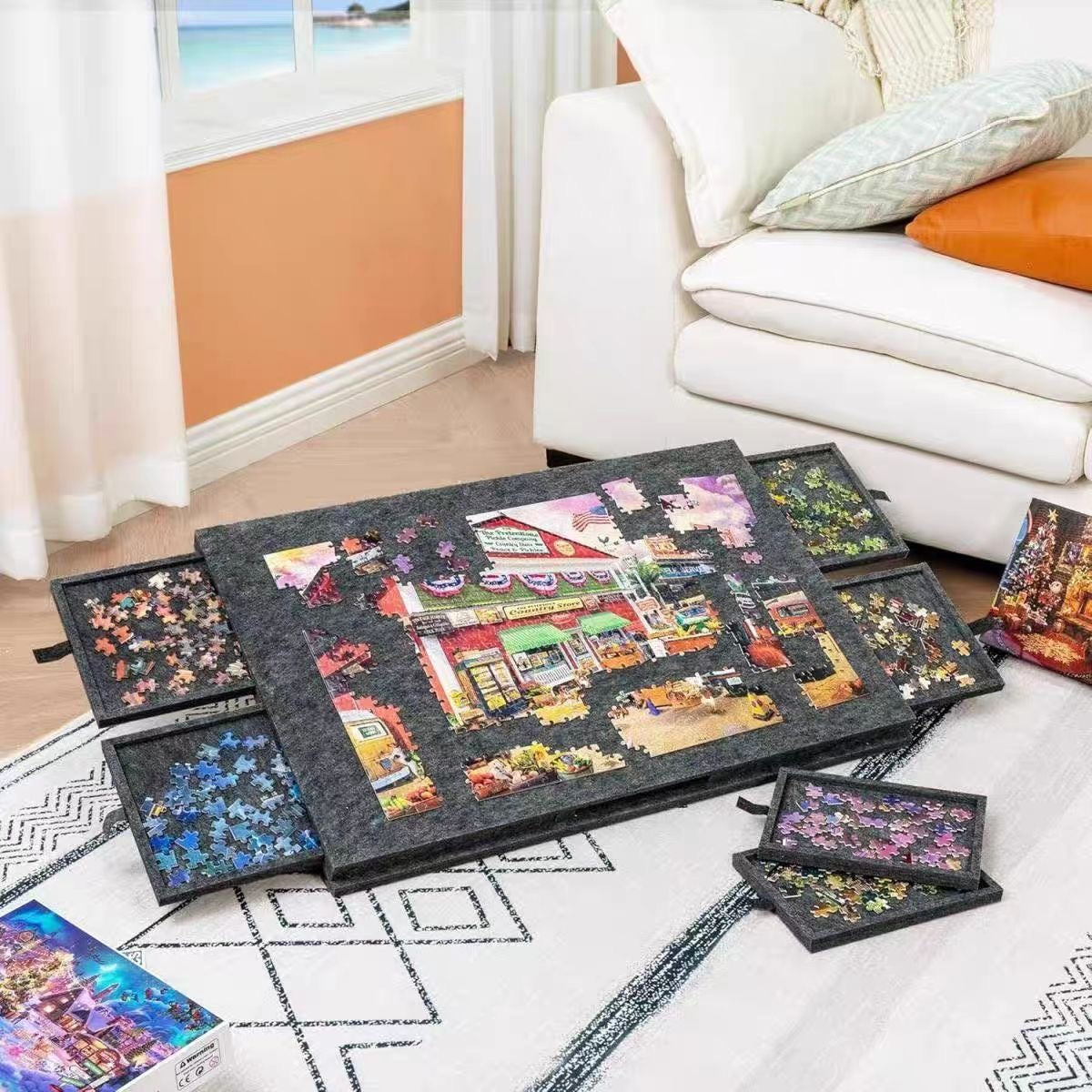 1000-Piece Puzzle Board with Stand - Foldable Storage Puzzle Mat, Puzzle Board with Stand for Adults