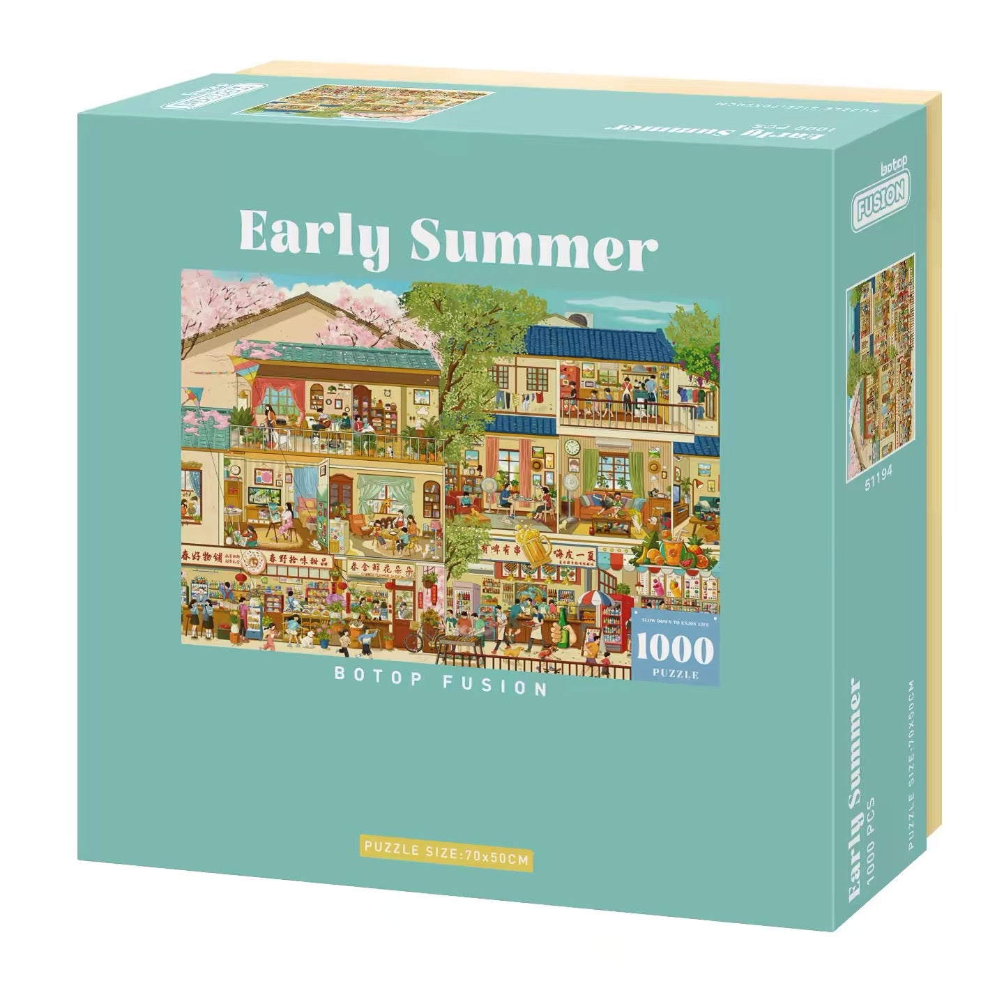 Botop Fusion "Early Summer" 1000-Piece Velvet Touch Jigsaw Puzzle - Premium Blue Board