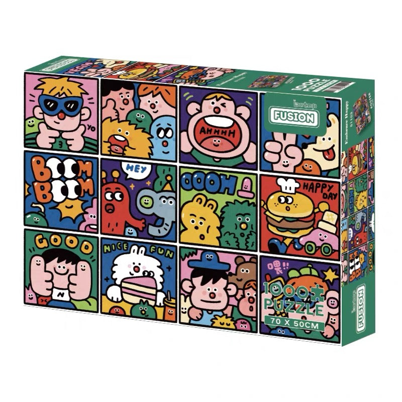 Botop Fusion "Embrace Happiness" 1000-Piece Jigsaw Puzzle - Premium Imported Blue Board