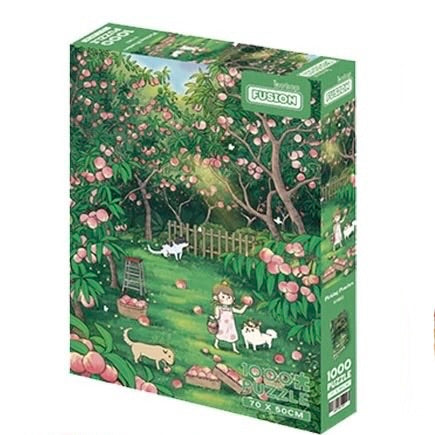 BOTOP FUSION "Picking Peaches" 1000-Piece Jigsaw Puzzle for Adults and Teens – Premium Blueboard