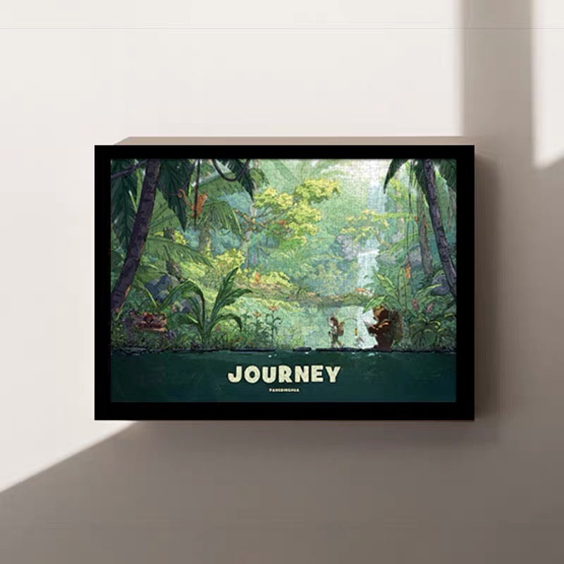 Botop Fusion "Jungle Adventure" 1000-Piece Glitter Finish Jigsaw Puzzle - Premium Blue Board Forest Exploration Adult Stress Relief Toy &amp; Family Art Gift