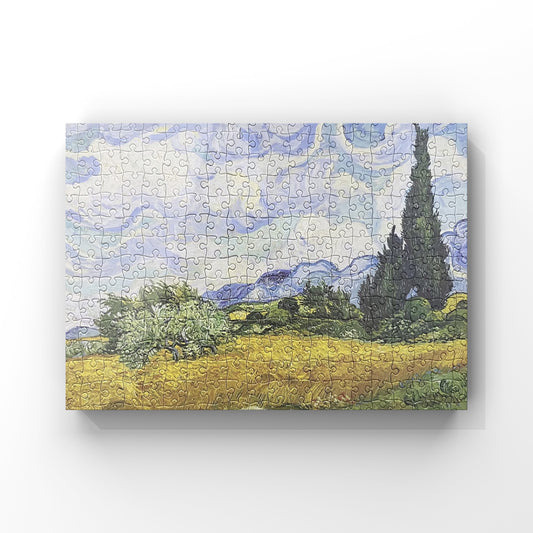 A Wheat field with Cypresses