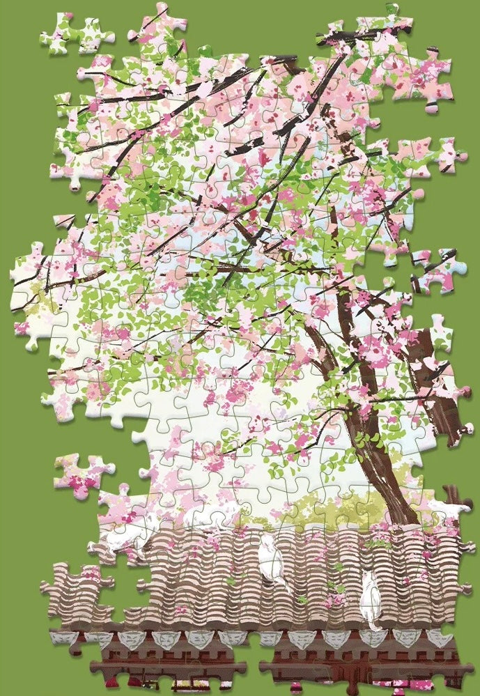 Botop Fusion "Springtime on Earth" 1000-Piece Glitter Finish Jigsaw Puzzle - Premium Blue Board