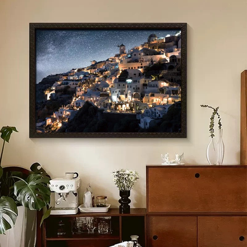 Botop Fusion "Santorini" 1000-Piece Jigsaw Puzzle - Premium Imported Blue Board