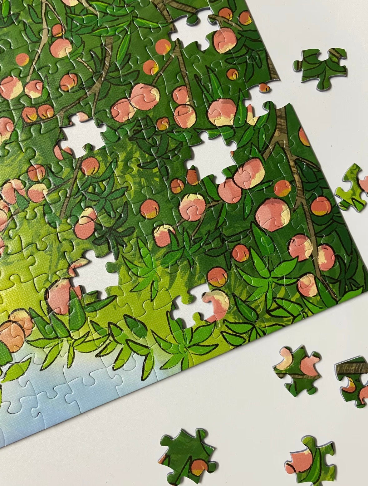 BOTOP FUSION "Picking Peaches" 1000-Piece Jigsaw Puzzle for Adults and Teens – Premium Blueboard