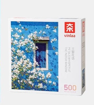 Petals Whisper at the Indigo Window - 500 Pieces