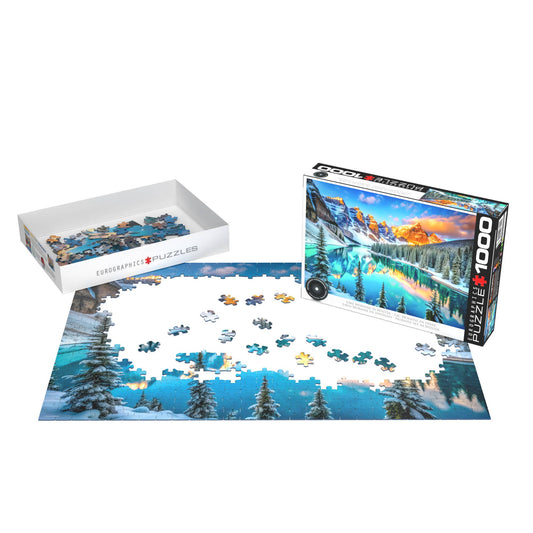 Lake Moraine in Winter 1000 Piece Puzzle