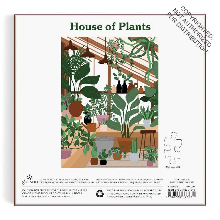 House of Plants 1000 Piece Puzzle in Square Box